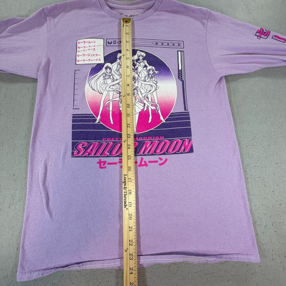 Sailor Moon Pretty Guardian Long‎ Sleeve Graphic Tee Purple Womens XS - Picture 5 of 6